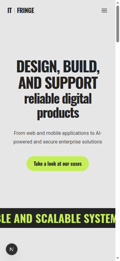 Mobile homepage