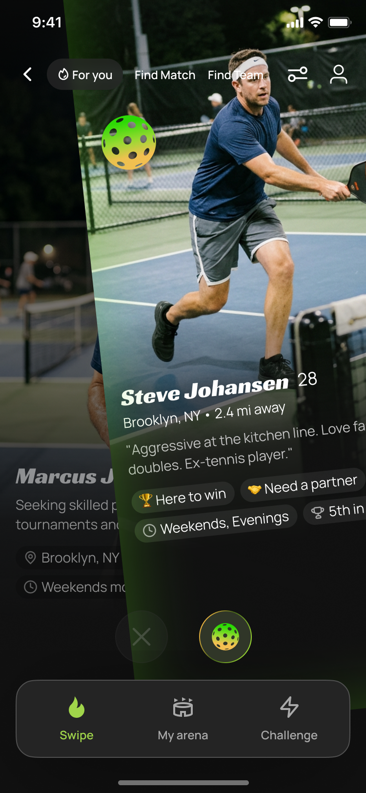 Swipe to find a match